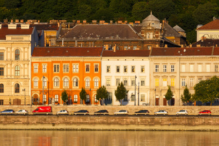 Morning view of city centre of Budapest over the river Danube, Hungary.のeditorial素材
