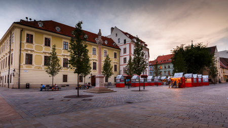 The main square of the old town in Bratislava, Slovakia.のeditorial素材