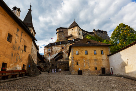 One of the courtyards of Orava castle in Slovakia.のeditorial素材