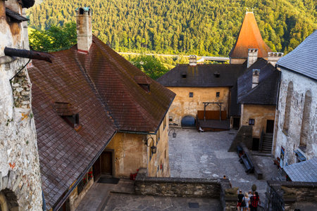 One of the courtyards of Orava castle in Slovakia.のeditorial素材