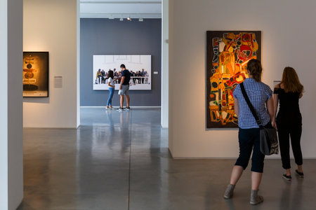 Exhibition spaces of Danubiana modern art gallery in Bratislava, Slovakia.のeditorial素材