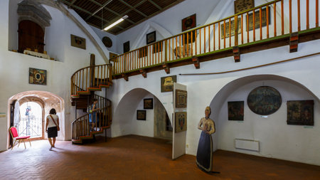 Town castle in Banska Stiavnica in central Slovakia.のeditorial素材