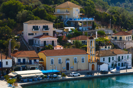 View of the Vathy harbur on Meganisi island, Greece.のeditorial素材