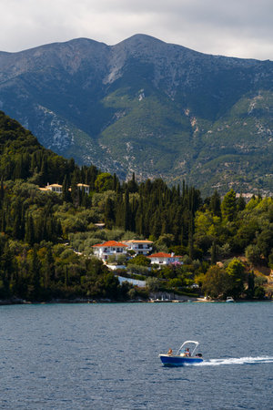Natural landscape of Lefkada island near Nydri village, Greece.のeditorial素材