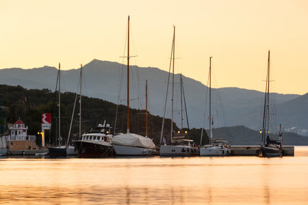 View of the Vathy harbur on Meganisi island, Greece.のeditorial素材
