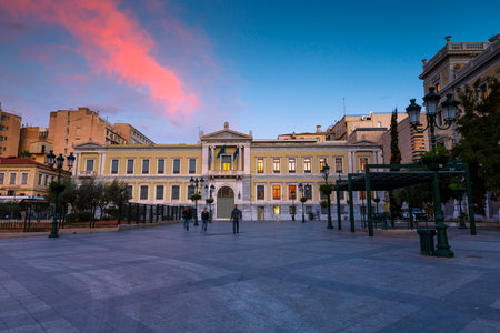 Building of the National Bank of Greece in Kotzia square, Athens.のeditorial素材