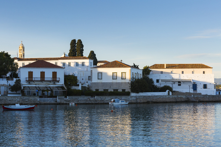 View of traditional architecture in Spetses village, Greece.の写真素材