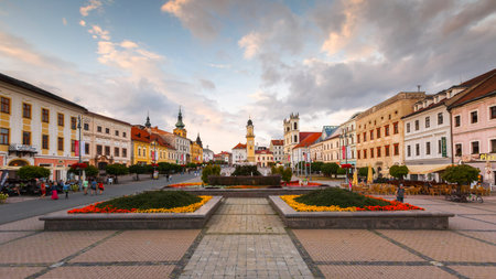 Banska Bystrica, Slovakia â July 19, 2018: Main square in Banska Bystrica, central Slovakia.のeditorial素材