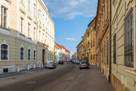 Budapest, Hungary - August 16, 2018: Historic town centre of Buda in present day Budapest, Hungary.のeditorial素材