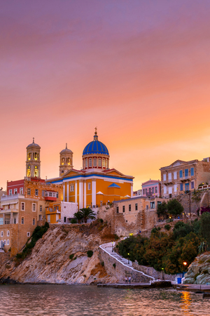 Vaporia district of Ermoupoli town on Syros island.の写真素材