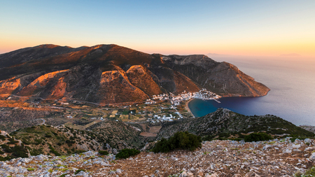 View of Kamares village from the church of Agios Symeon.の写真素材