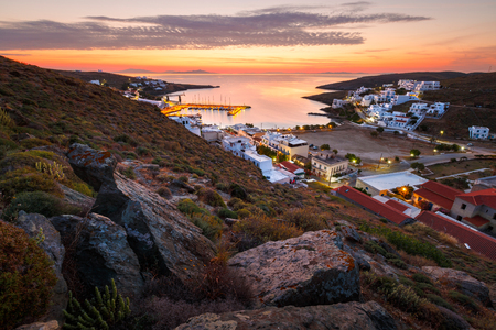View of Loutra village from the hills above.の写真素材