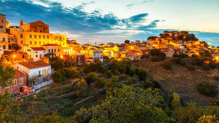 View of Ioulida village on Kea island in Greece.の写真素材