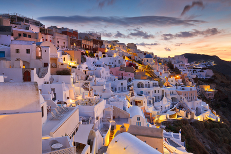 View of Oia village on Santorini island in Greece.の写真素材