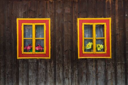 Traditional log cabin in Orava region, Slovakia.の写真素材