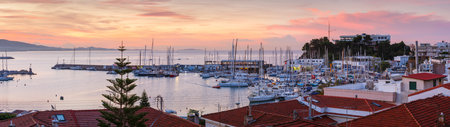 Athens, Greece - November 23, 2019: View of yacht club and Mikrolimano marina in Piraeus.のeditorial素材