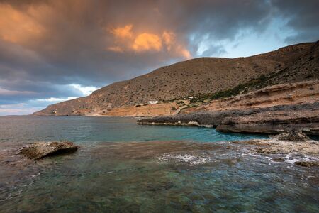 Coastal landscape near Goudouras village in southern Crete.の写真素材