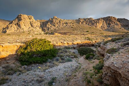 Mountains near Goudouras village in southern Crete.の写真素材