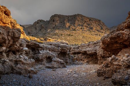 Mountains near Goudouras village in southern Crete.の写真素材