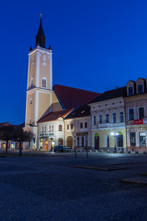 Rimavska Sobota, Slovakia - March 3, 2019: Calvinist church in the town of Rimavska Sobota, Slovakia.のeditorial素材