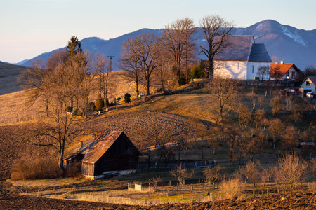 Gothic church in a village of Turiec region, Slovakia.