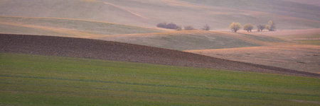 Rural landscape of Turiec region in northern Slovakia.