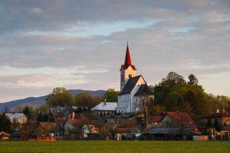 Church in Turciansky Dur village of Turiec region, Slovakia.の写真素材