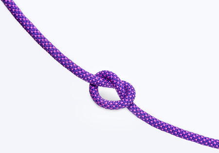 strong purple rope tied in a knot