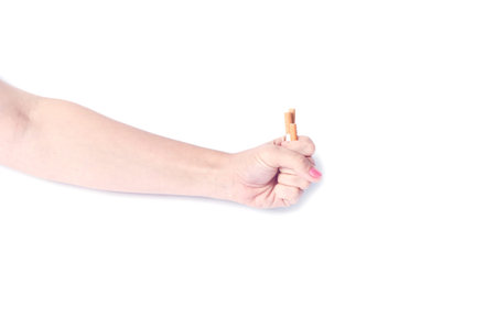 In the women's hand clamped cigarettesの写真素材