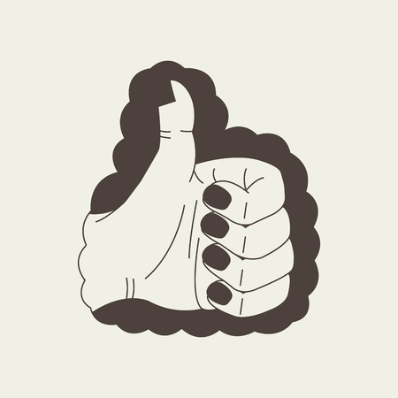 Like web vector brown icon isolated on beige bacgroundのイラスト素材