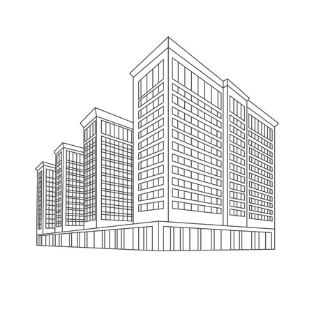 Vector illustration logo silhouette of city buildingのイラスト素材