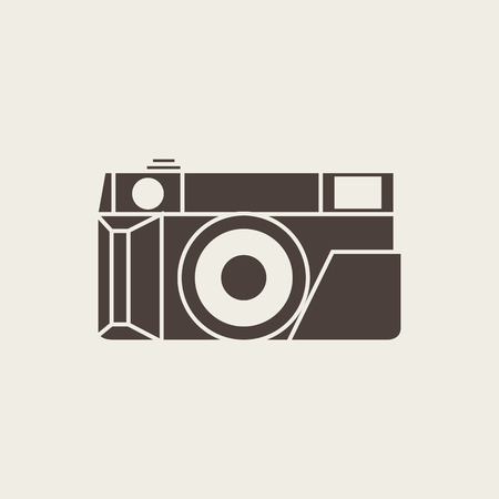 Vector illustration photo camera icon in line styleのイラスト素材