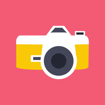 Vector illustration photo camera icon in flat styleのイラスト素材