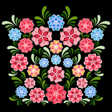 Vector illustration hohloma khokhloma ornament national folk russia styleのイラスト素材