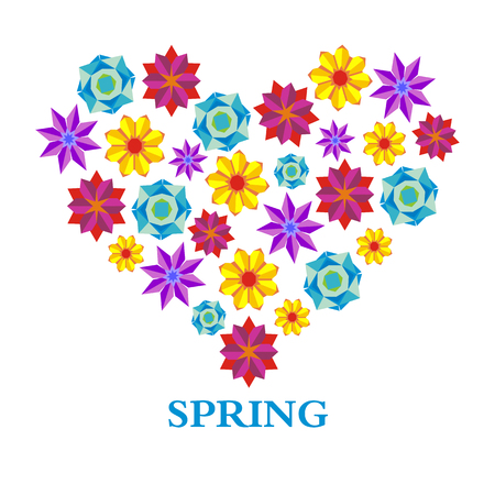 illustration of color origami flowersのイラスト素材