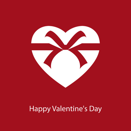 Happy Valentine day card and heart giftのイラスト素材