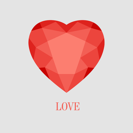 Vector illustration of red crystal heartのイラスト素材