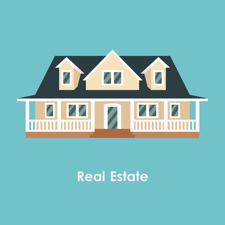 Vector illustration of color house and real estateのイラスト素材