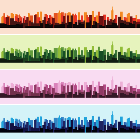 Vector illustration of colorful landscape panorama city backgroundのイラスト素材