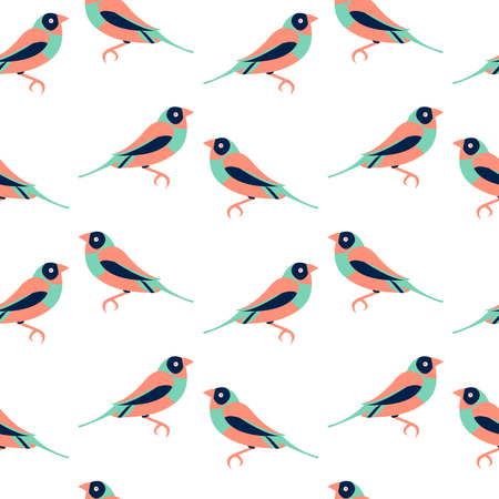 Vector seamless pattern texture with color birdsのイラスト素材