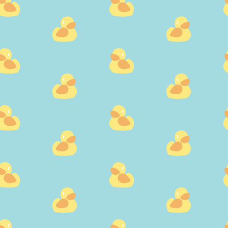 Seamless minimal vector pattern with color yellow ducksのイラスト素材