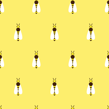 Vector seamless pattern with color beeのイラスト素材