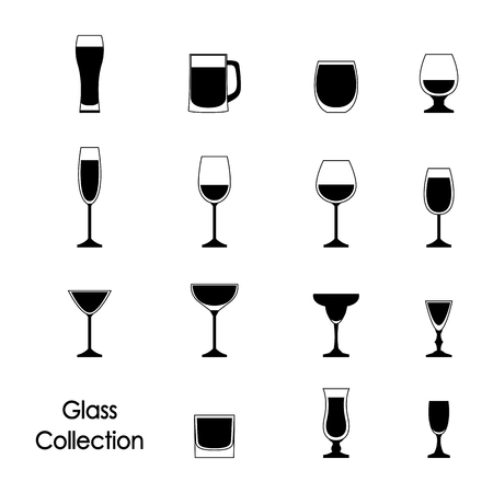 Vector illustration of color wine glasses set iconsのイラスト素材