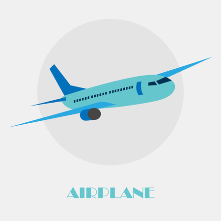 Vector illustration of airplane on white backgroundのイラスト素材