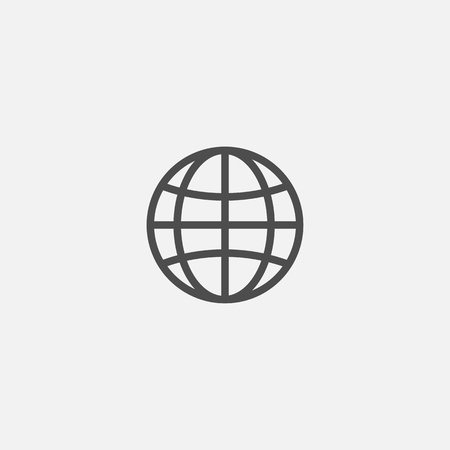 Web earth globe line flat isolated world iconのイラスト素材