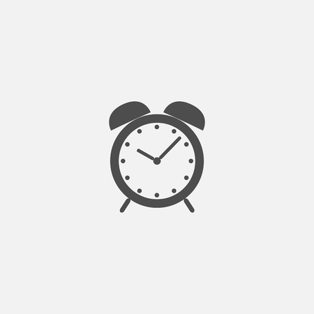 Clock symbol flat icon for web in trendy flat style isolated on grey backgroundのイラスト素材