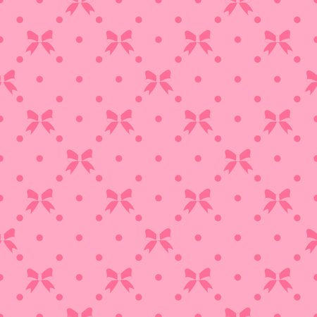 Seamless pattern with beautiful bows on pink backgroundのイラスト素材