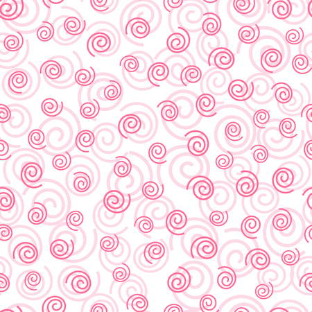 Abstract doodle curly pink geometric seamless pattern bakgroundのイラスト素材