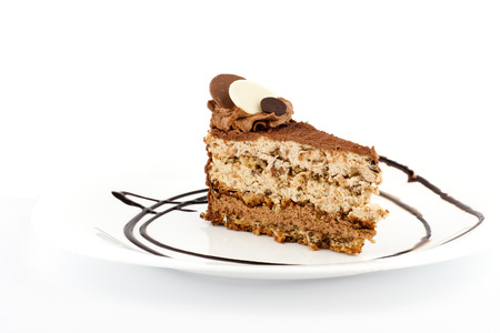Piece of delicious Chocolate and Chestnut Cake