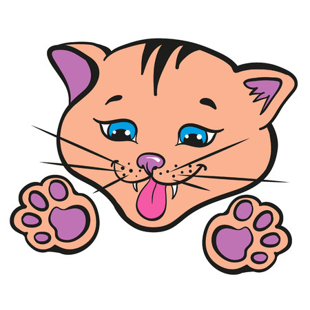 Cool Illustration of a cute kitten.のイラスト素材